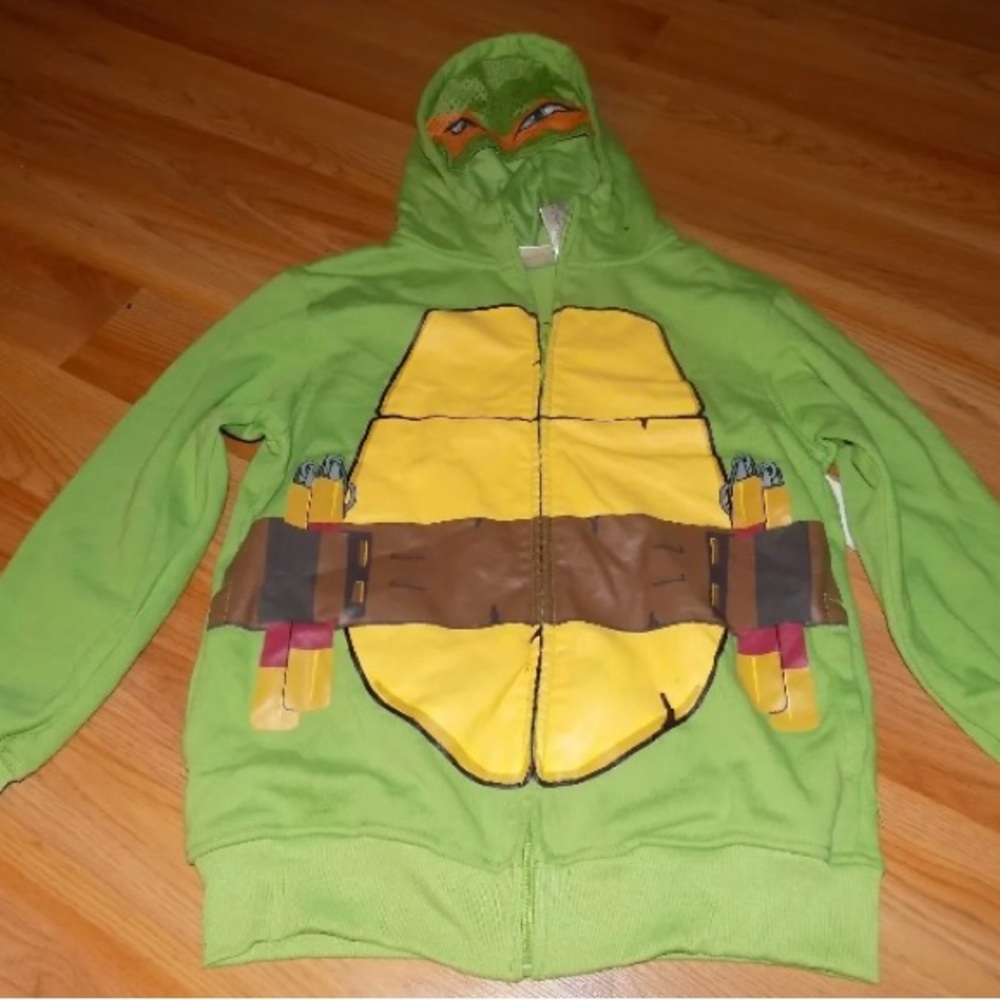 Size Medium 8 Teenage Mutant Ninja Turtles TMNT Hoodie Jacket Michelangelo EUC